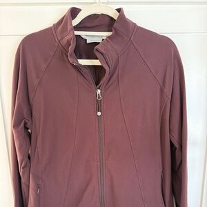 WOMENS ATHLETA BURGANDY ZIP FRONT JACKET W/POCKETS SIZE XL